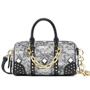 MCM Studded Mini Boston Crossbody Bag